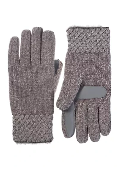 Women’s Recycled Chenille Knit Water Repellent Gloves with Popcorn Cuff
