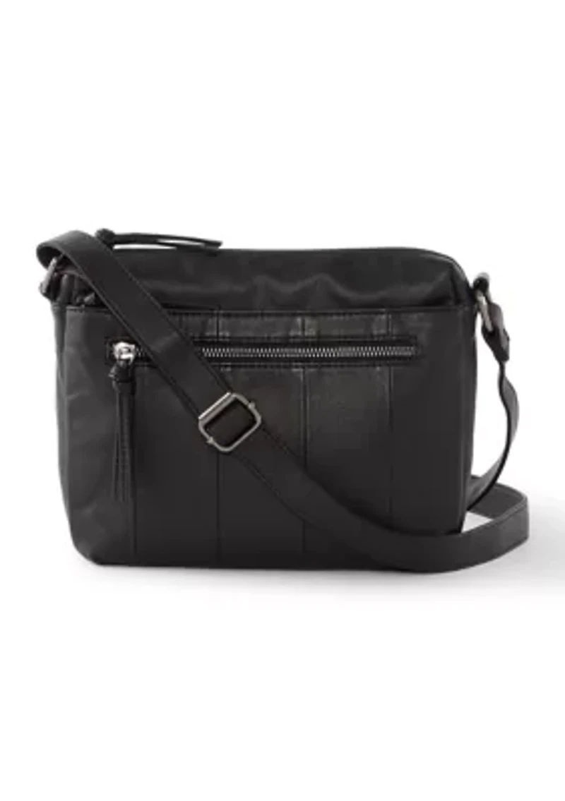 Multi Zip Panel Crossbody Bag