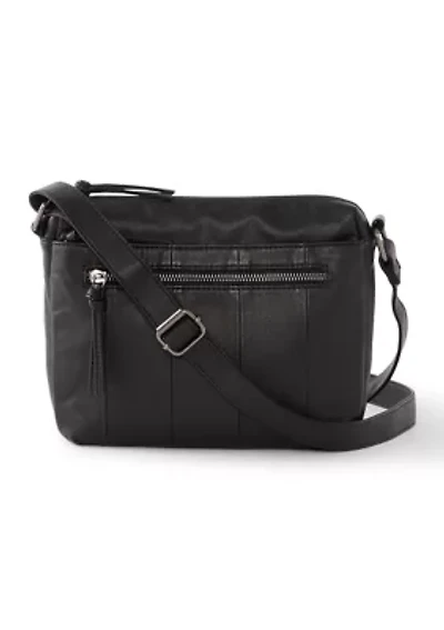 Multi Zip Panel Crossbody Bag