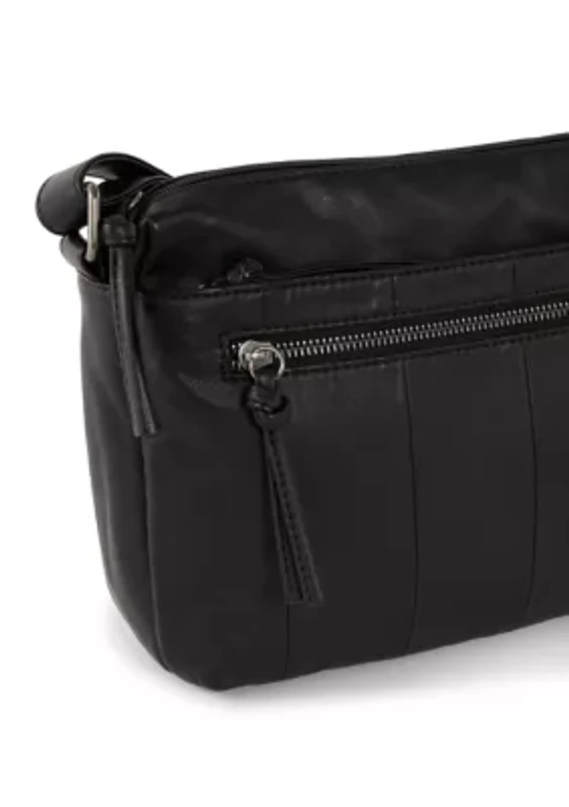 Multi Zip Panel Crossbody Bag
