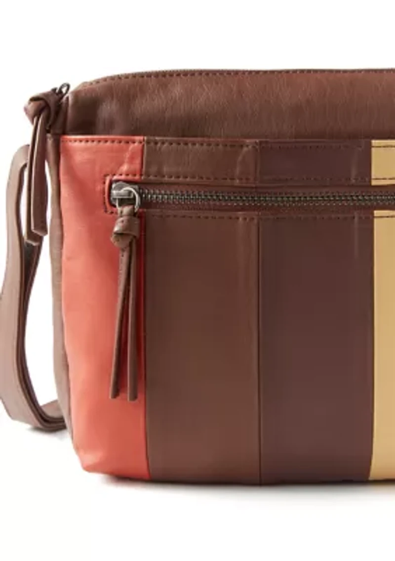 Multi Zip Panel Crossbody Bag