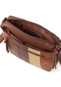 Multi Zip Panel Crossbody Bag