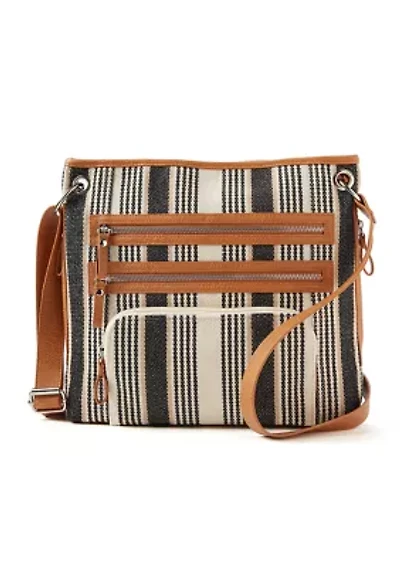 Canvas Stripe Crossbody Bag