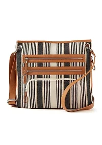 Canvas Stripe Crossbody Bag