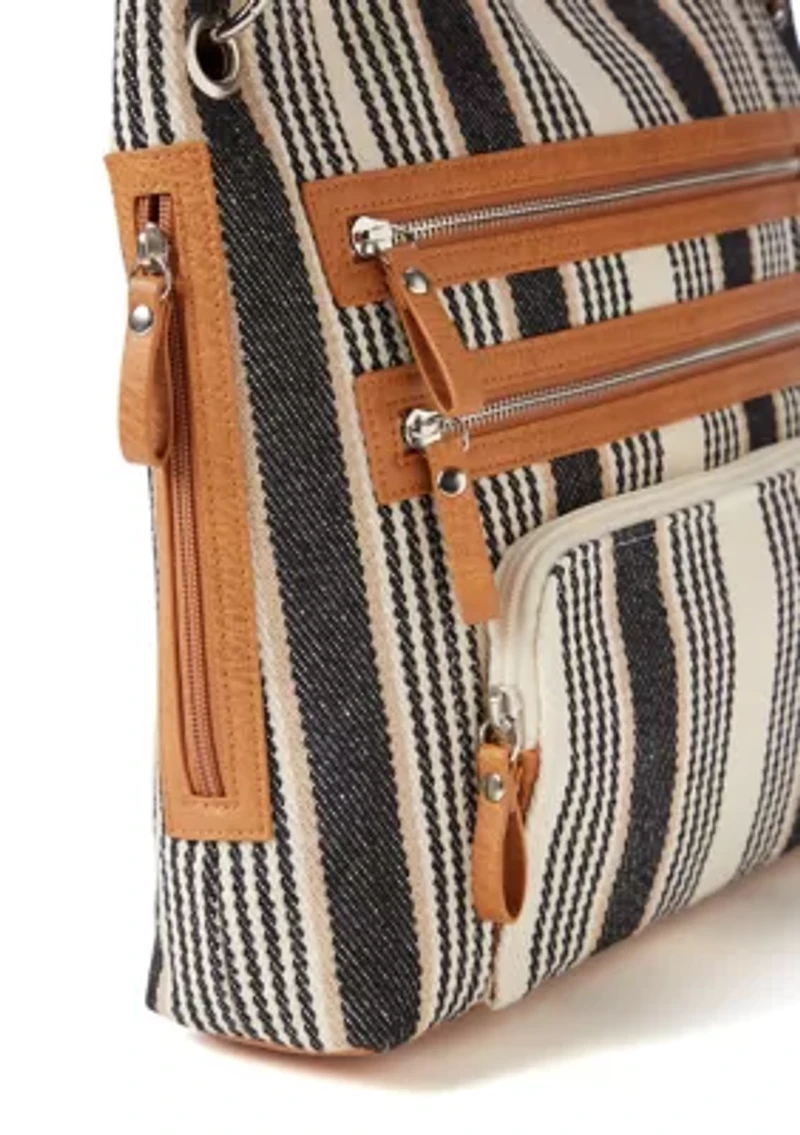 Canvas Stripe Crossbody Bag