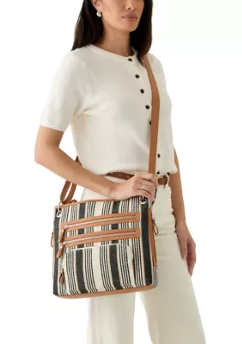 Canvas Stripe Crossbody Bag