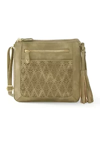 Diamond Perforated Detail Crossbody Bag