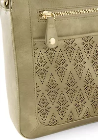 Diamond Perforated Detail Crossbody Bag