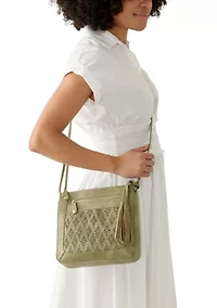 Diamond Perforated Detail Crossbody Bag