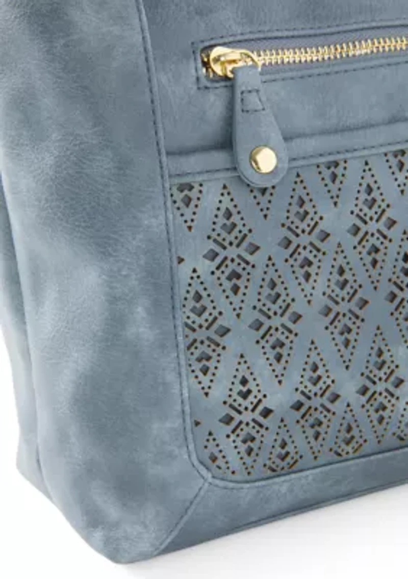 Diamond Perforated Detail Shoulder Bag