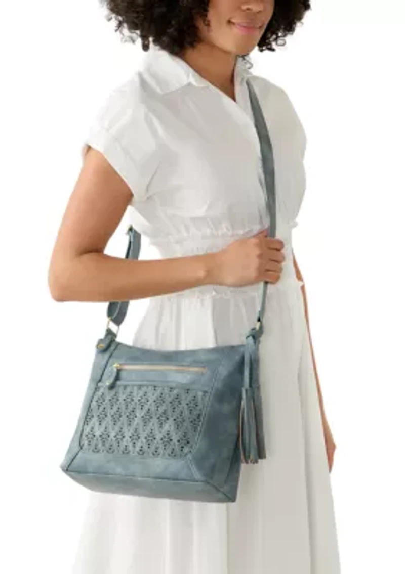 Diamond Perforated Detail Shoulder Bag