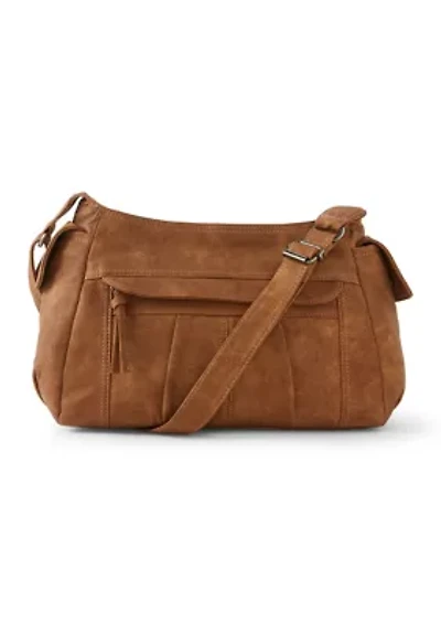 Washed Distressed Pebble Shoulder Bag