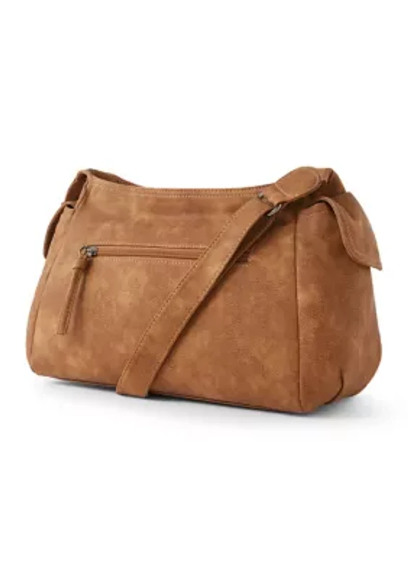 Washed Distressed Pebble Shoulder Bag