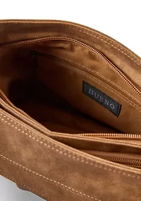 Washed Distressed Pebble Shoulder Bag