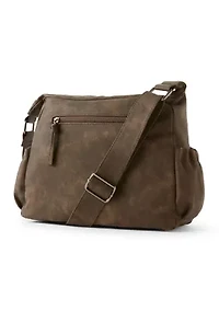Washed Distressed Pebble Multi Comp Shoulder Bag