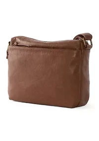 Elephant Washed Multi Zip Crossbody Bag
