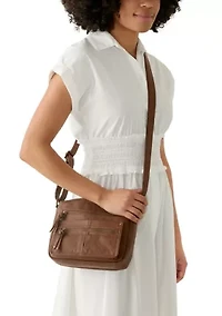 Elephant Washed Multi Zip Crossbody Bag