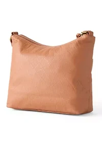 Washed Front Zip Shoulder Bag