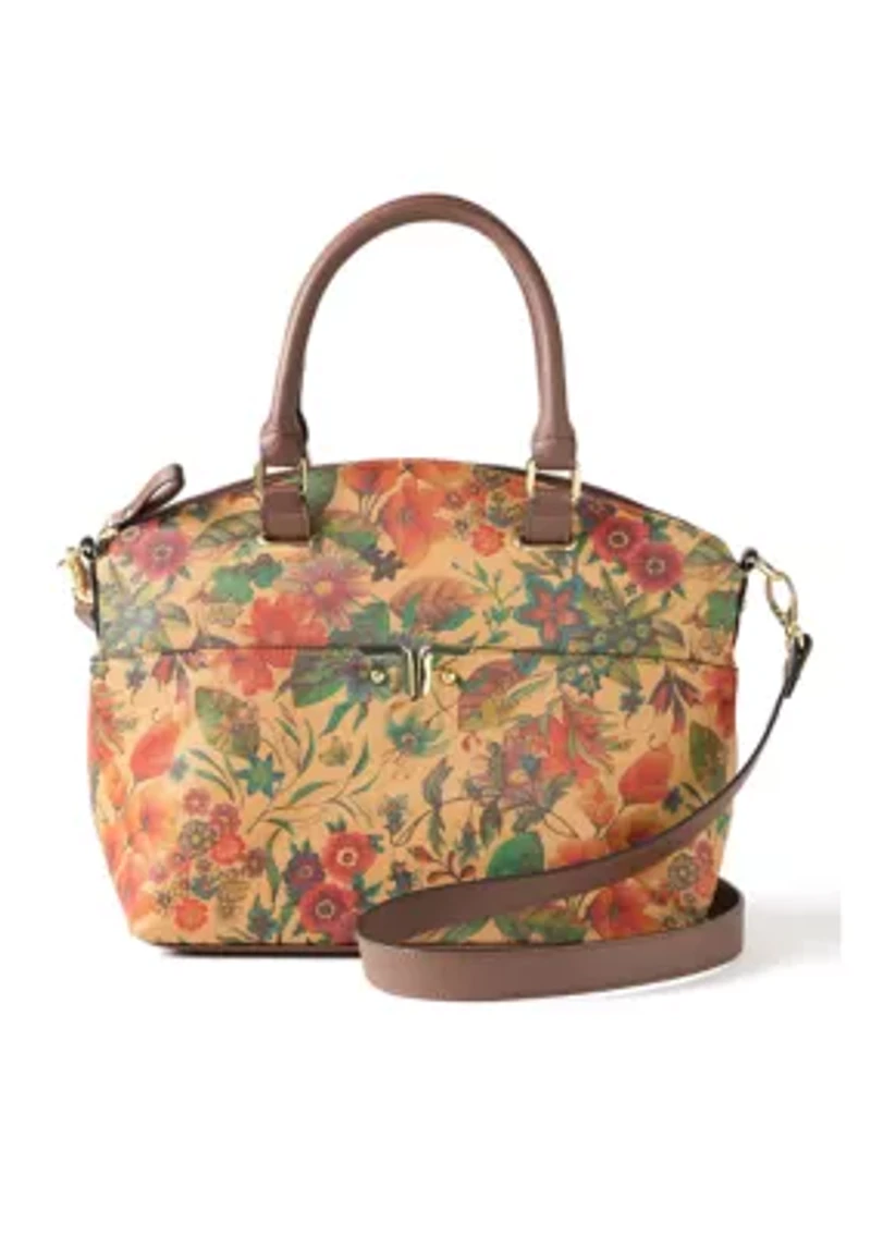 Floral Print Dome Satchel Bag