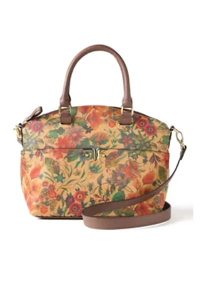 Floral Print Dome Satchel Bag