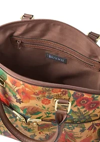 Floral Print Dome Satchel Bag
