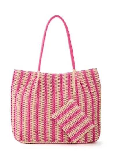 Straw Stripe Tote