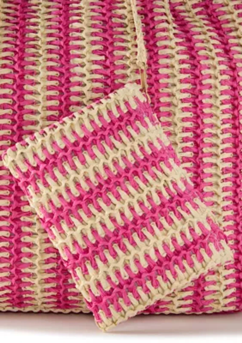 Straw Stripe Tote