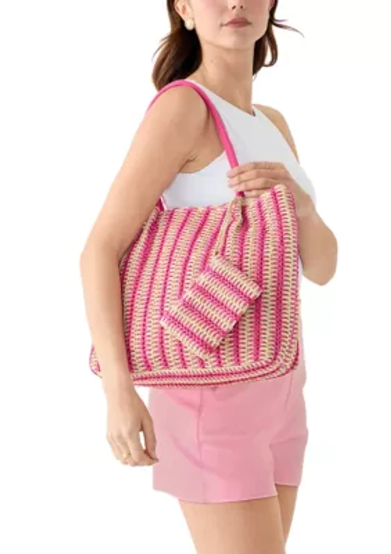 Straw Stripe Tote