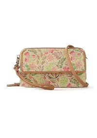 Printed Straw Phone Crossbody