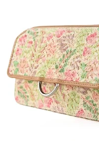 Printed Straw Phone Crossbody