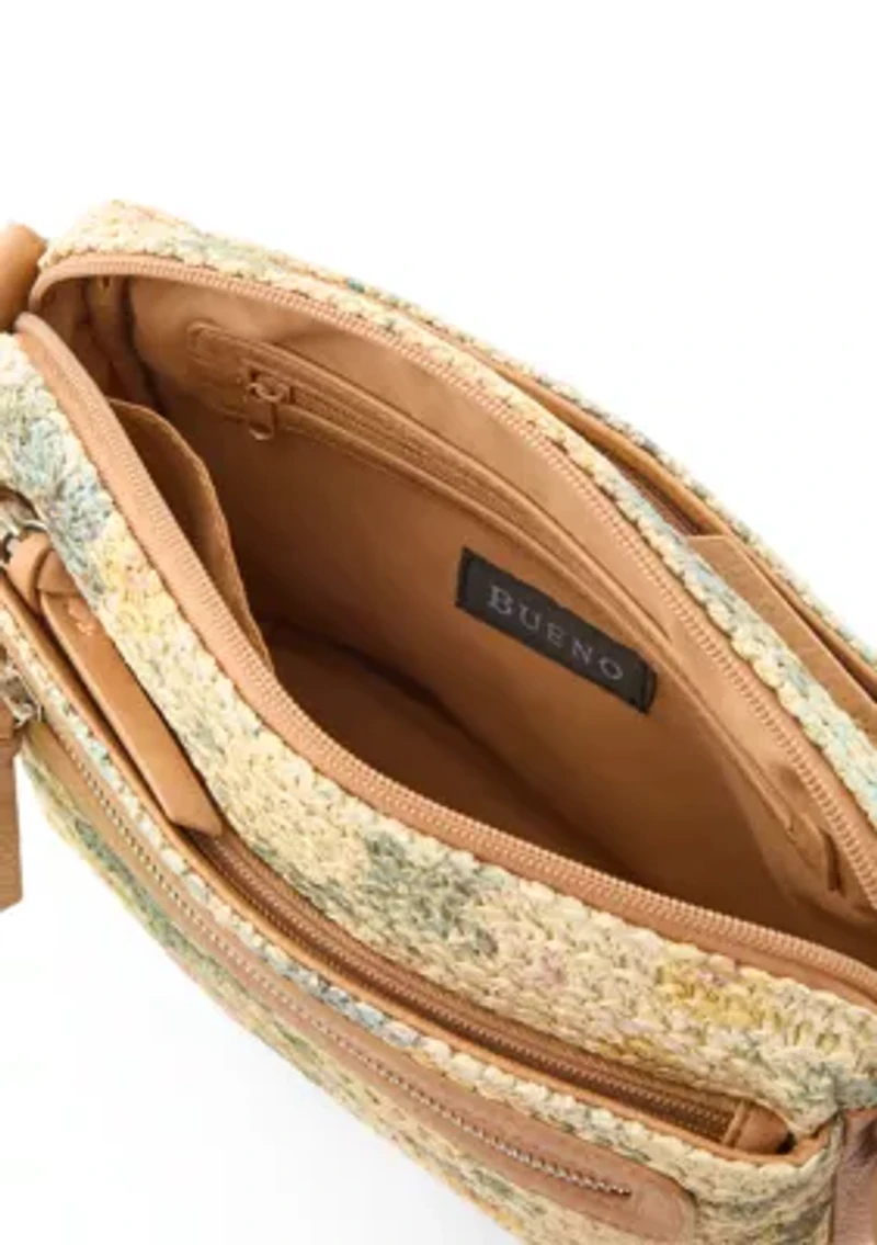 Straw Printed Crossbody Bag