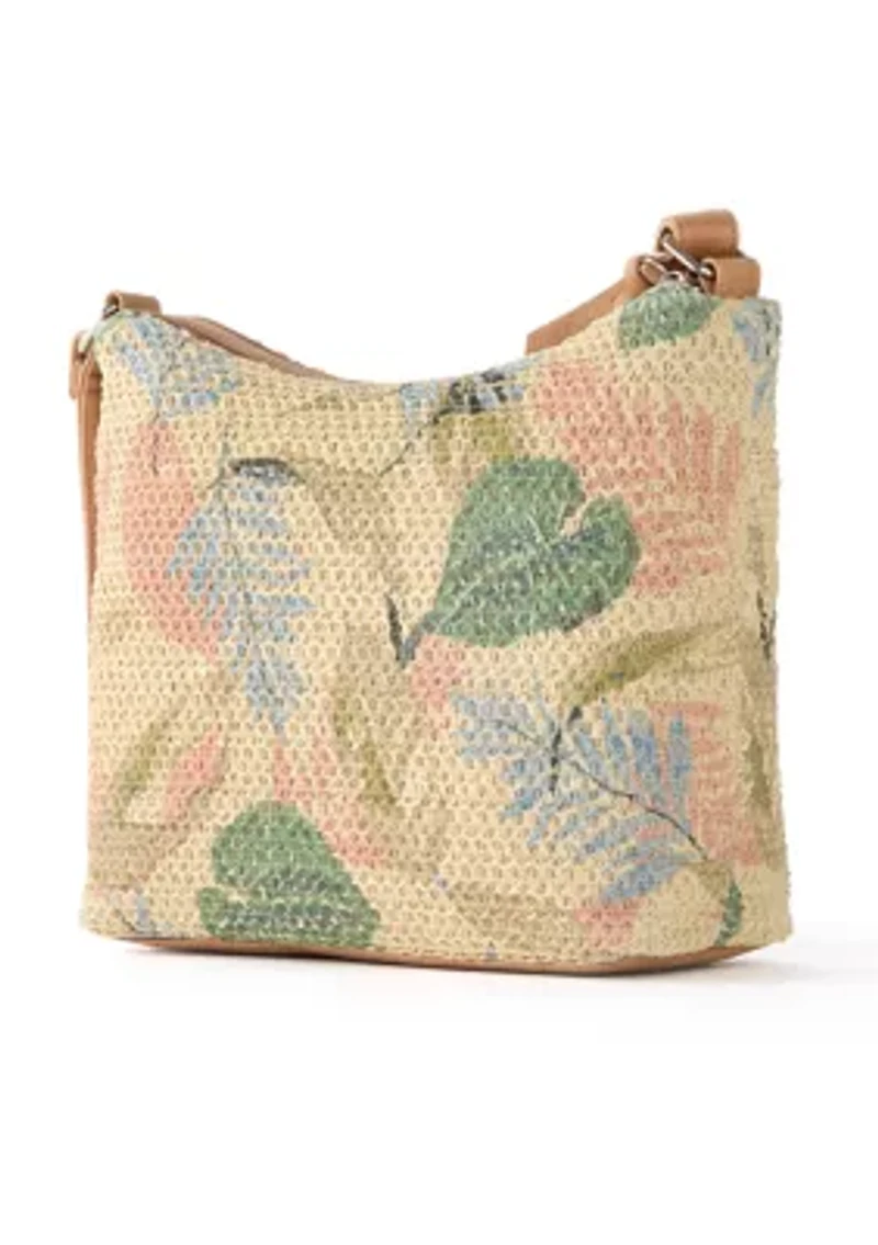Printed Straw Hobo Bag 