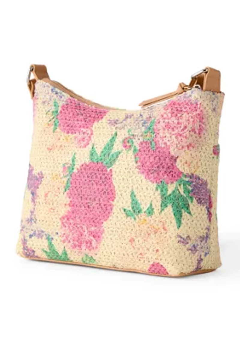 Printed Straw Hobo Bag