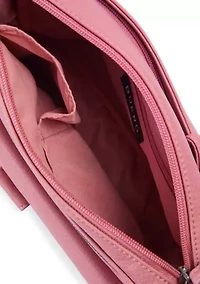 Grainy Washed Flap Front Crossbody Bag