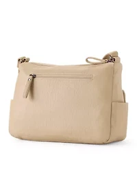 Grainy Washed Flap Front Shoulder Bag