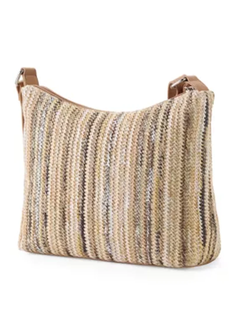 Straw Striped Shoulder Bag