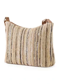 Straw Striped Shoulder Bag