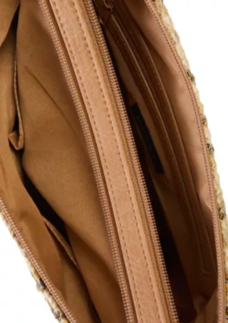 Straw Striped Shoulder Bag