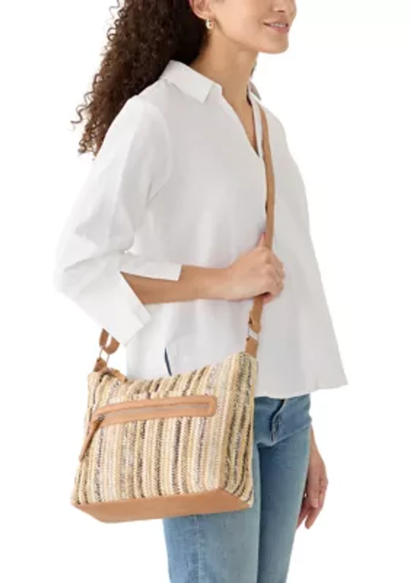 Straw Striped Shoulder Bag