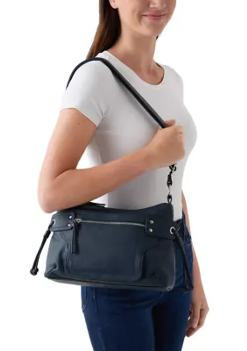 Shoulder Bag with Side Drawstring