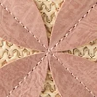 Straw Applique Double Top Handle Tote