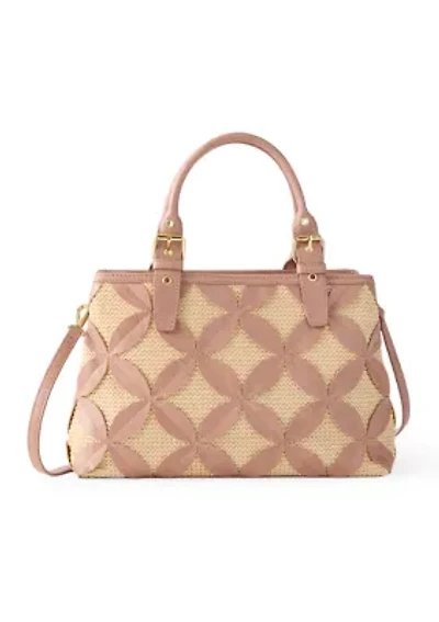Straw Applique Satchel