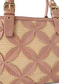 Straw Applique Satchel