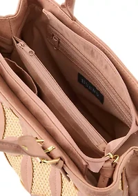 Straw Applique Satchel