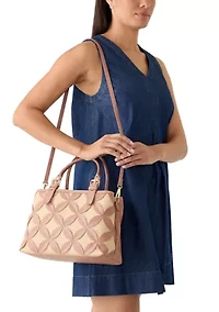 Straw Applique Satchel