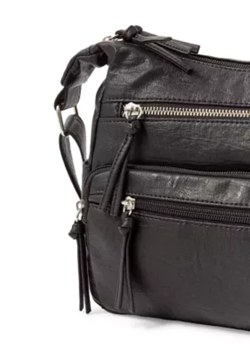 Front Zip Shoulder Bag