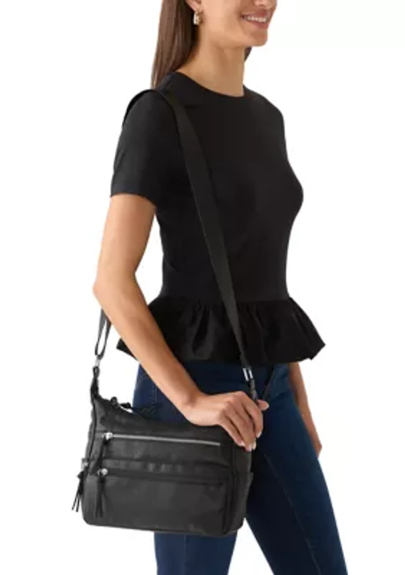 Front Zip Shoulder Bag