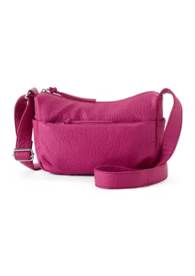 Washed Front Zip Crossbody Bag