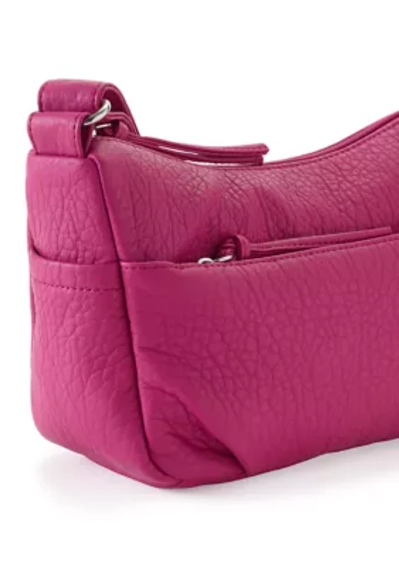 Washed Front Zip Crossbody Bag