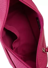 Washed Front Zip Crossbody Bag